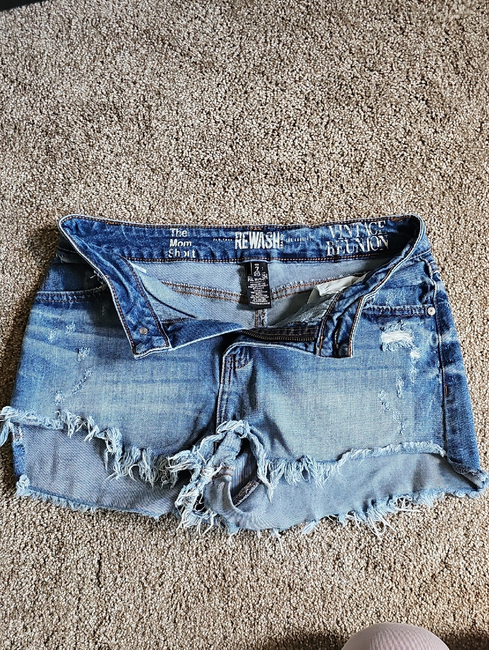 Rewash Frayed Light Blue Denim Cutoff Shorts